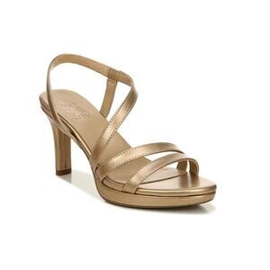 Naturalizer Women's Brenta Strappy Dress Sandals Bronze Pearl Faux Leather